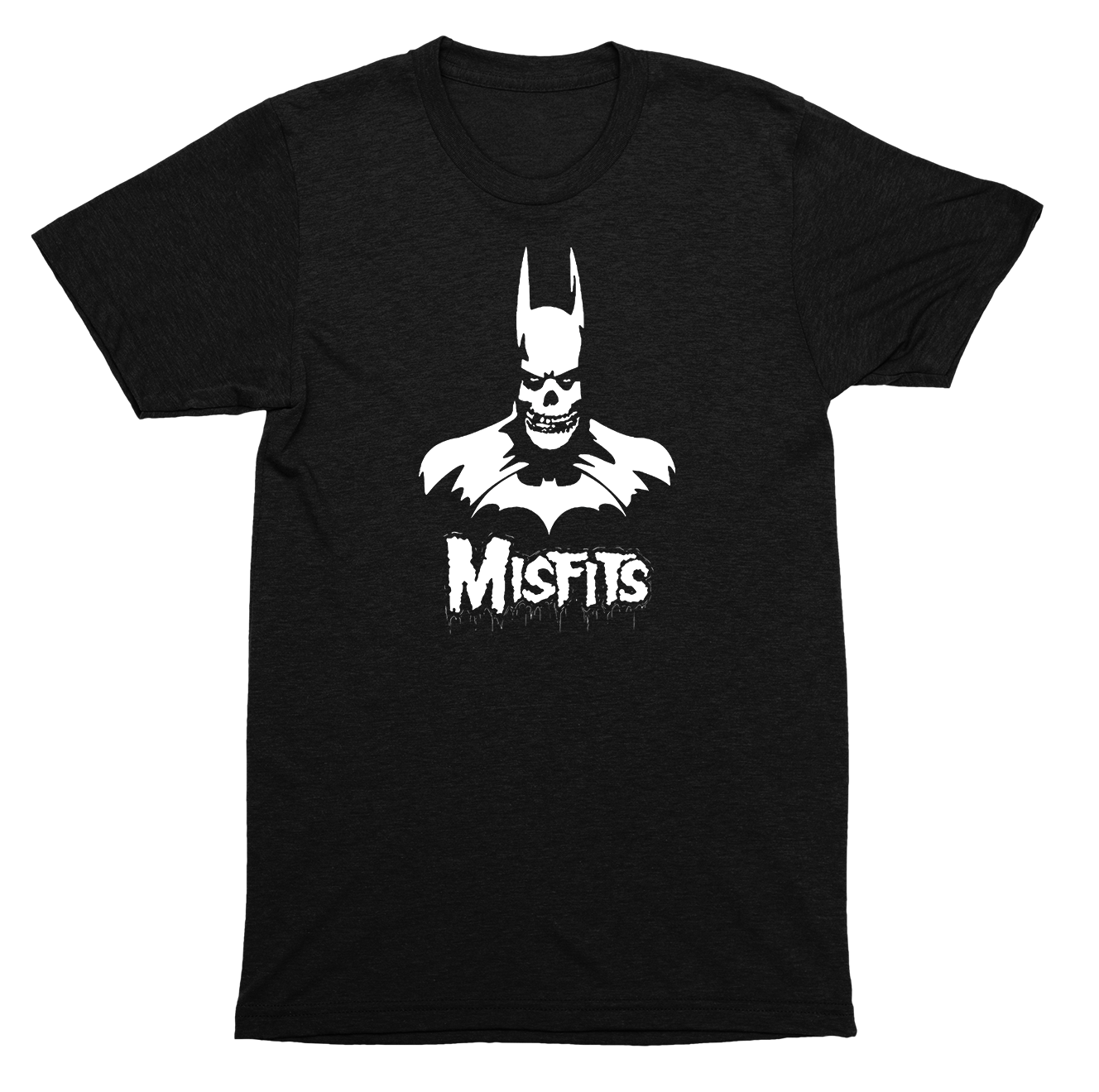 Batman Misfits Parody Skull Punk Rock Graphic Tee Unisex Black SHIRT