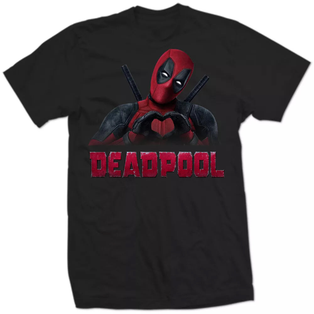 Deadpool Heart Hands Love Pose Marvel Superhero Fan Graphic Comic Book Tee SHIRT