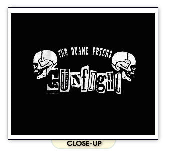 Duane Peters Gunfight T-Shirt – Skater Punk Rock Skull BW Tee