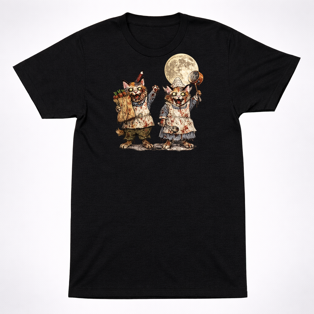 Horror Richard Scarry Huckle Sally Father Mother Cat Shirt Creepy Parody Tee