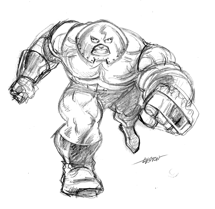 Juggernaut Sketch – Retro Comic Superpower T-Shirt