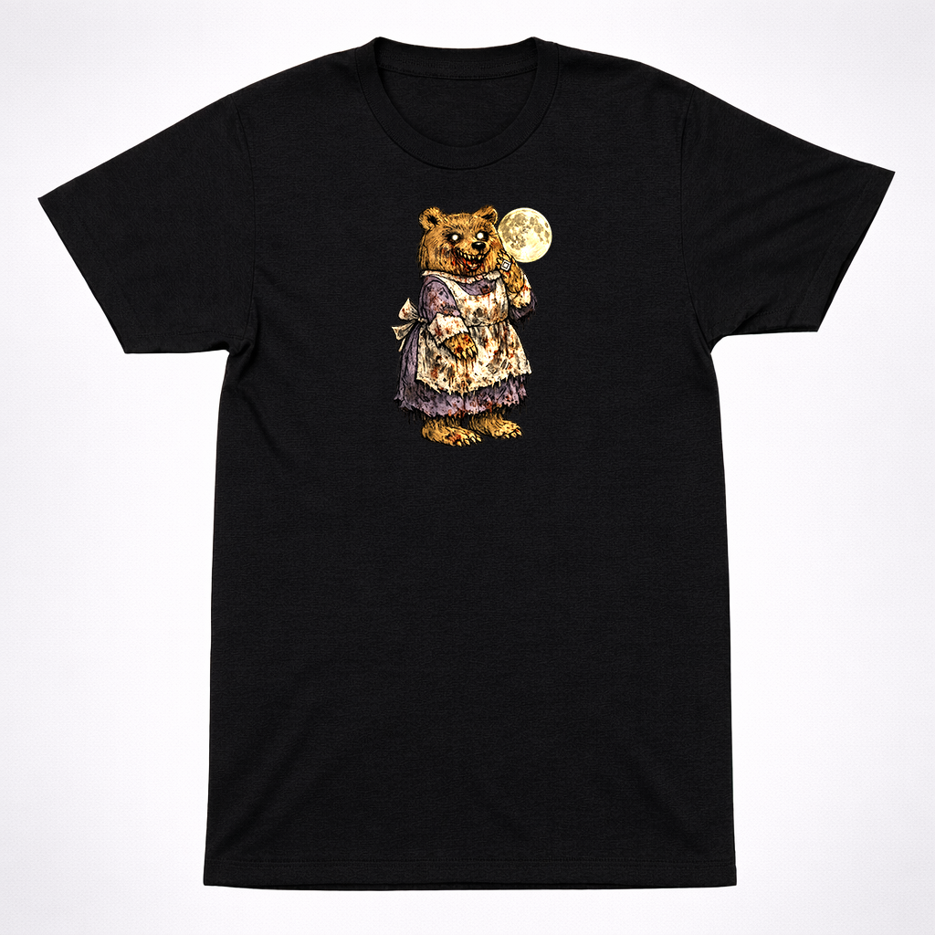 Horror Richard Scarry Mother Bear Shirt Creepy Kids Book Character Parody Tee
