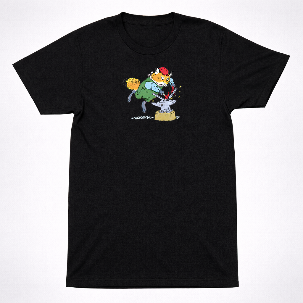 Richard Scarry Mr Fix It Fox Shirt Kids Book Character Cartoon Blacksmith Tee