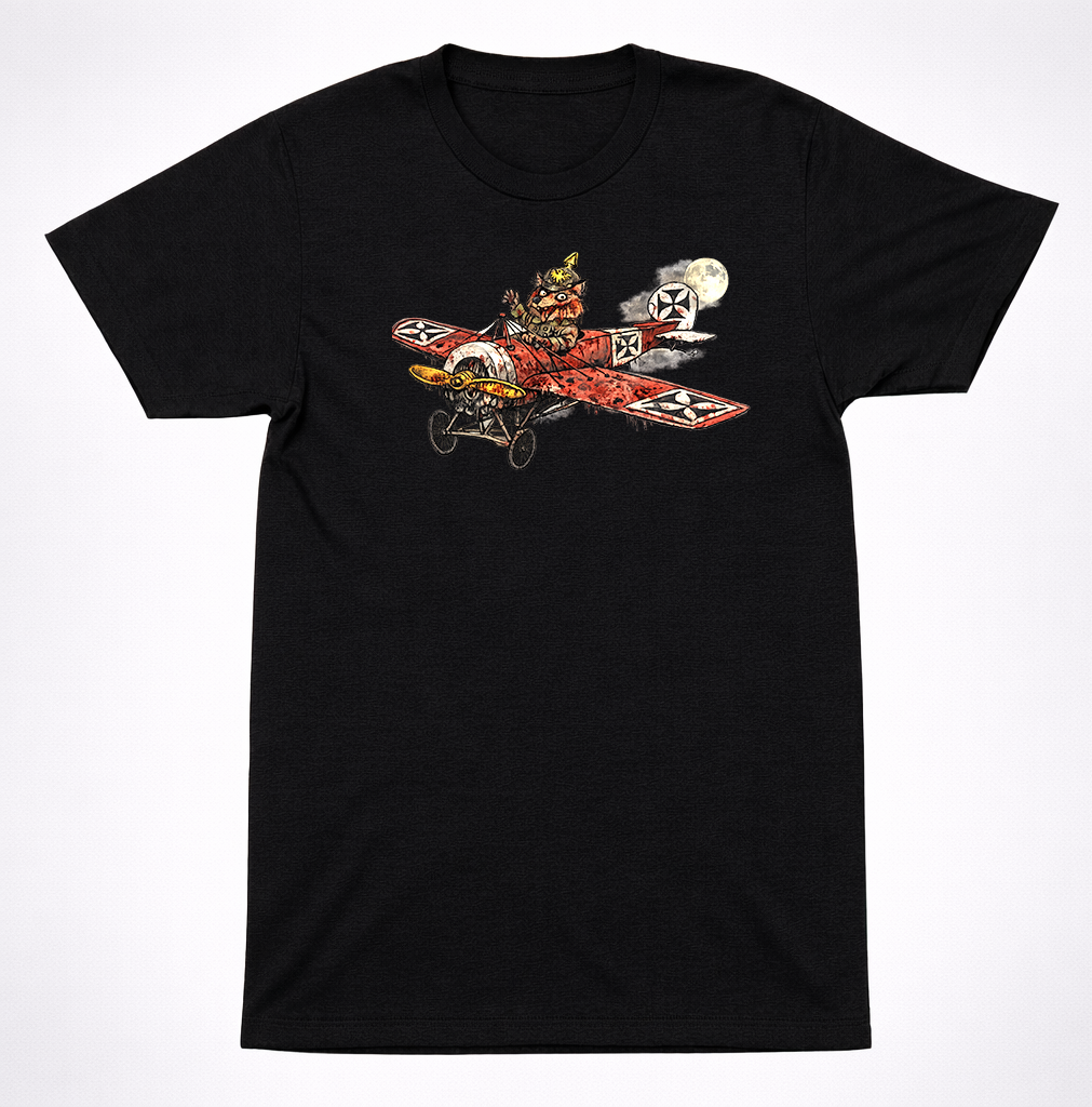 Horror Rudolph Von Flugel Airplane Shirt Richard Scarry Creepy Kids Book Tee