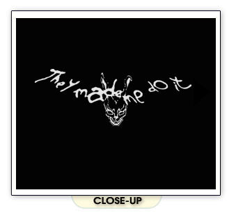 Donnie Darko Frank – "They Made Me Do It" Cult Classic Emo T-Shirt