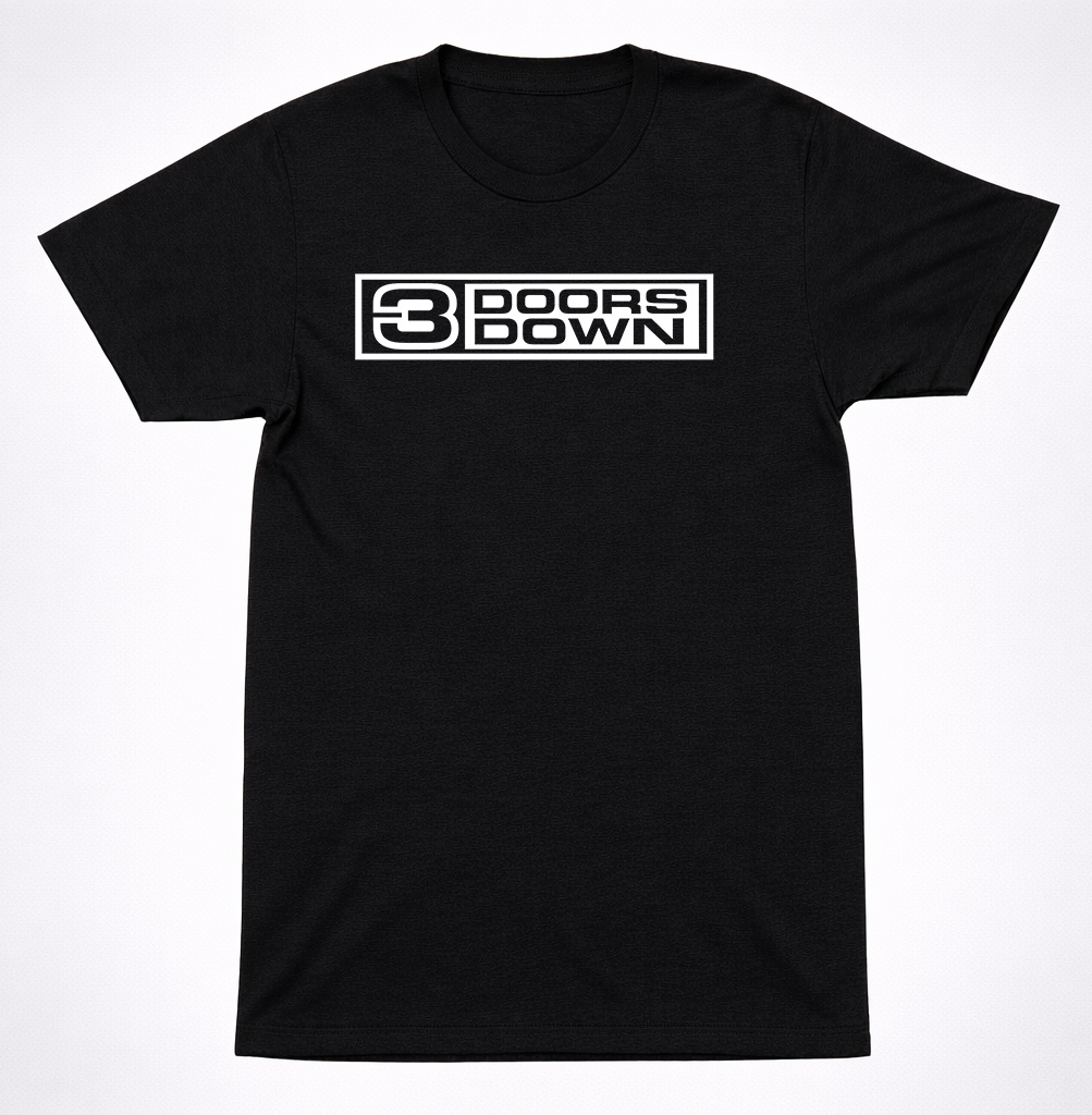 3 Doors Down Logo T-Shirt Alternative Rock Band Classic Black Tee
