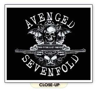 AVENGED SEVENFOLD SKULL GUNS rock concert glam SHIRT