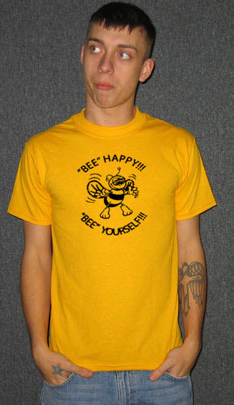 BEE HAPPY BEE YOURSELF esteem funny retro emo YB SHIRT