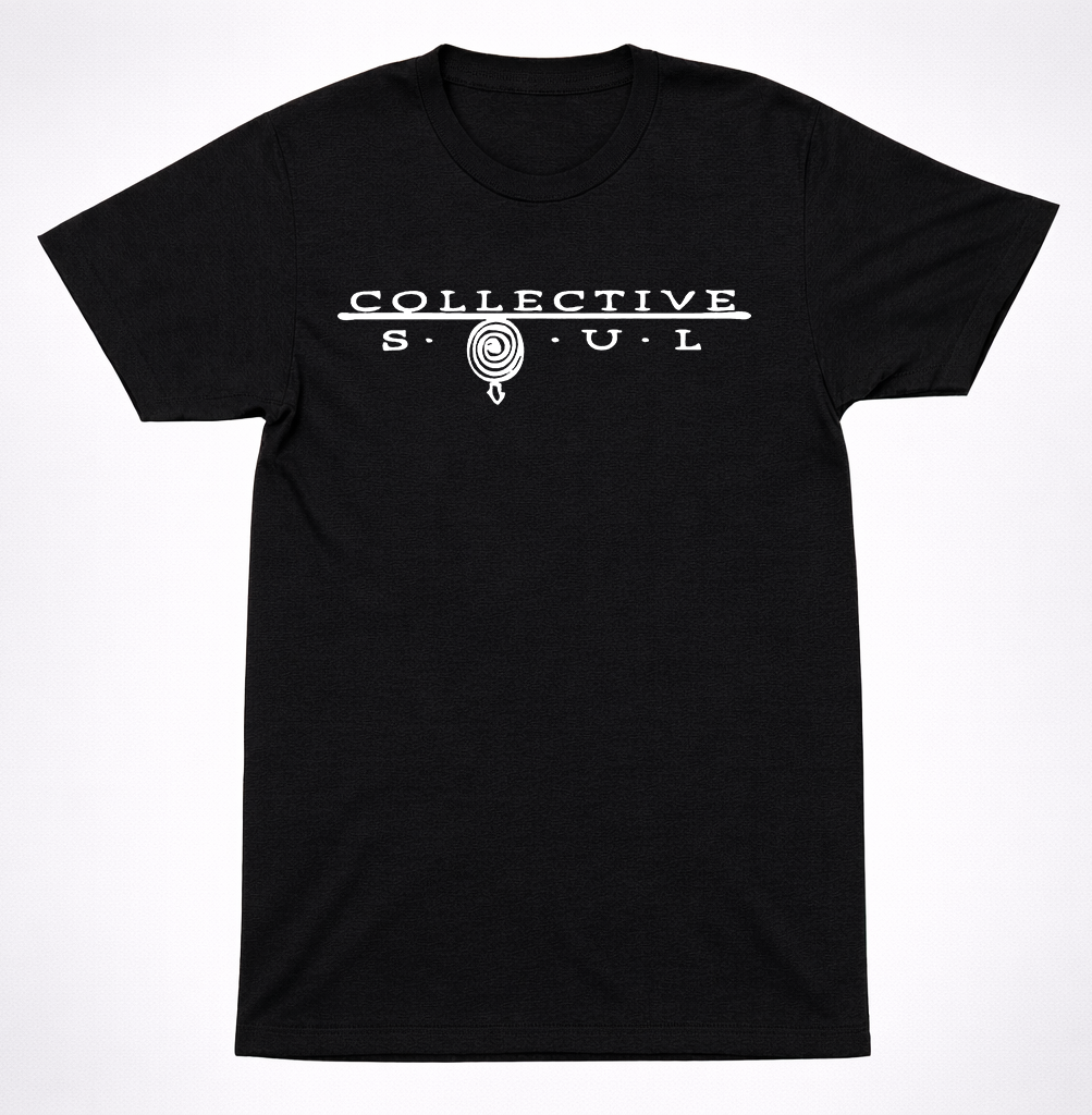 Collective Soul Logo T-Shirt 90s Alternative Rock Band Minimal Black Tee