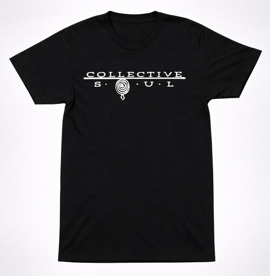 Collective Soul Logo T-Shirt 90s Alternative Rock Band Minimal Black Tee
