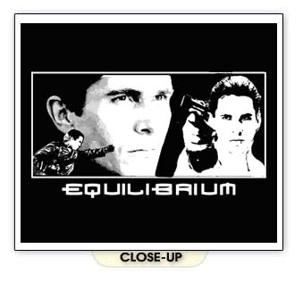 EQUILIBRIUM LARGE FACE Christian Bale film BW SHIRT