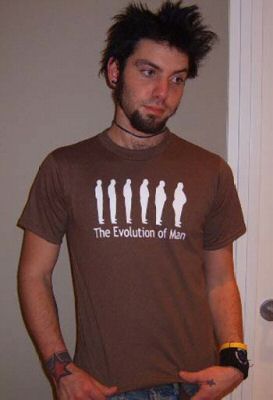 EVOLUTION OF MAN funny fat weight lazy humor BRW SHIRT