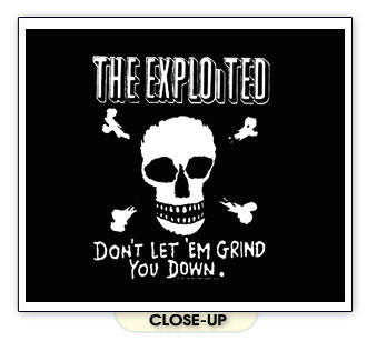 EXPLOITED SKULL GRIND YOU DOWN punk band rock BW SHIRT