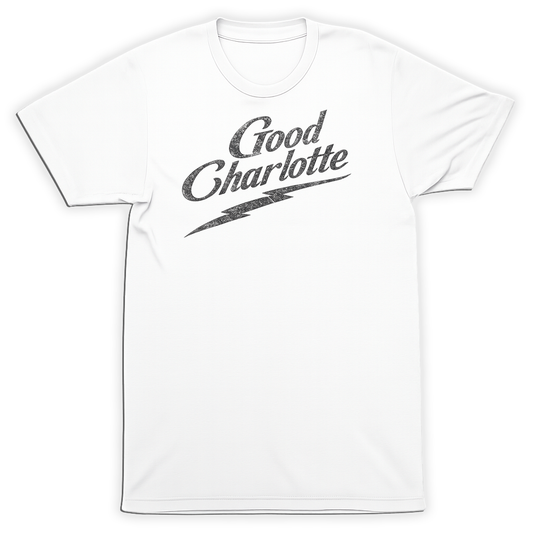 Good Charlotte Lightning Bolt White T-Shirt Punk Alternative Rock Tee