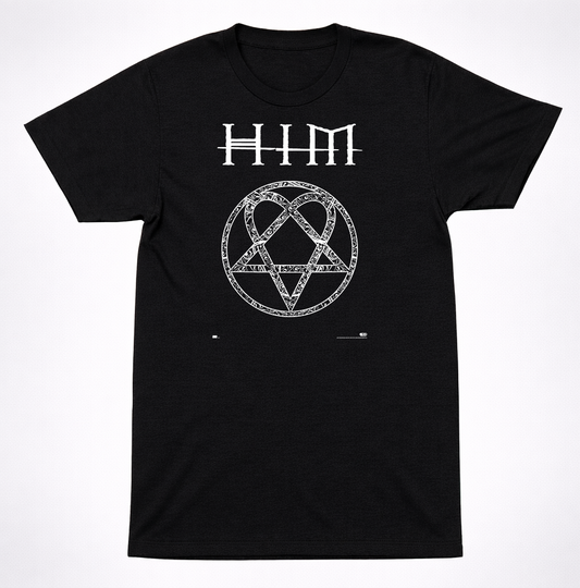 HIM Heartagram Symbol T Shirt Black Gothic Love Metal Band Tee Unisex