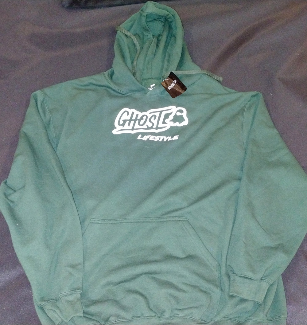 GHOST OUTDOORS LIFESTYLE Mens FOREST GREEN Hoodie Sportiqe Sweatshirt Workout 2XL