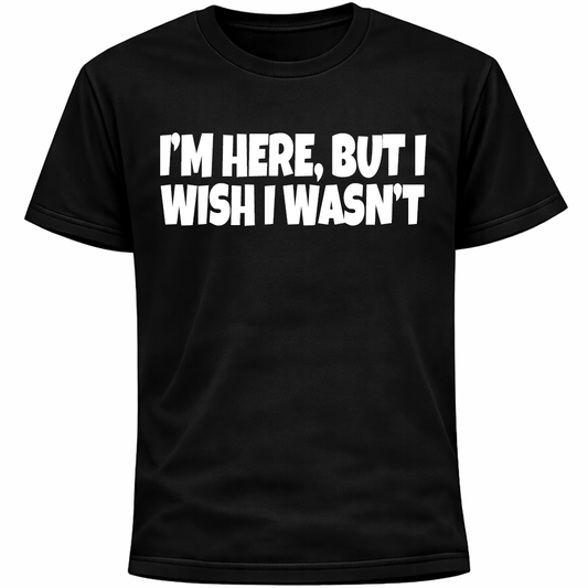 I’m Here, But I Wish I Wasn’t Shirt | Socially Awkward Introvert Funny Tee