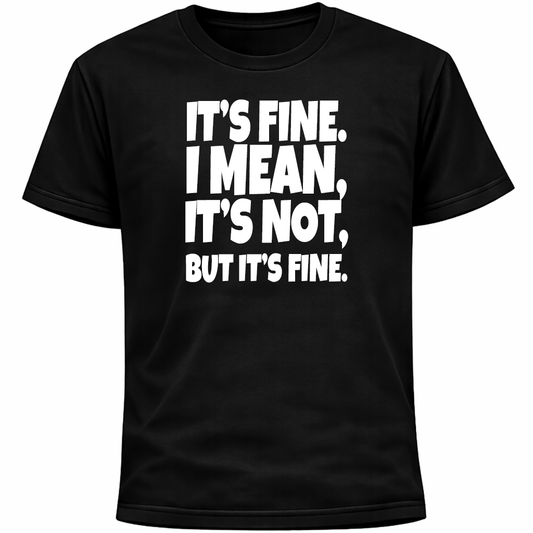 It’s Fine I Mean It’s Not But It’s Fine Shirt | Funny Anxiety Humor Awkward Tee