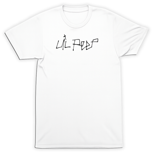 Lil Peep Handwritten Logo T-Shirt | Emo Rap Goth Trap Hip Hop Fan Tee