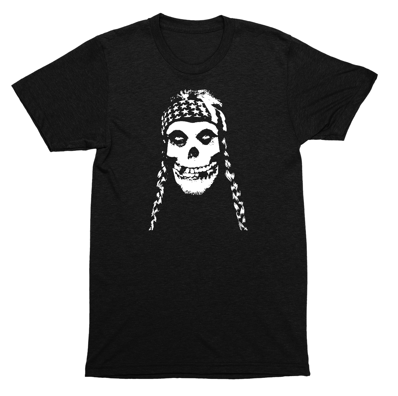 Misfits Crimson Ghost Skull with Braids USA Flag Bandana Punk Rock SHIRT