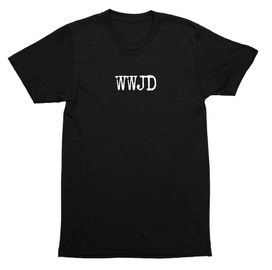 WWJD What Would Jesus Do? Christian Faith Spiritual Religious Question SHIRT
