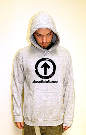 ABOVE THE INFLUENCE FRONT TEXT drug free edge GB HOODIE