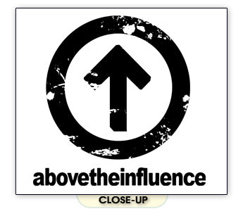 ABOVE THE INFLUENCE FRONT TEXT drug free edge WB SHIRT