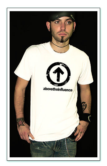 ABOVE THE INFLUENCE FRONT TEXT drug free edge WB SHIRT