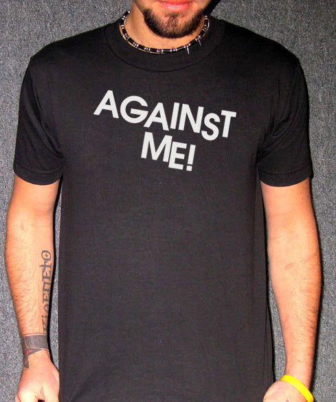 AGAINST ME TEXT LOGO fat wreck chords folk punk SHIRT