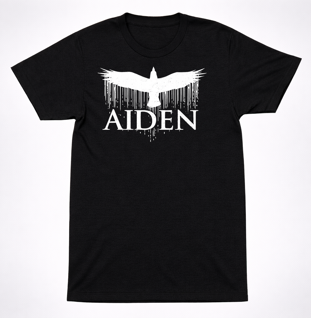 Aiden Dove Logo Shirt Emo Post-Hardcore Music Bird Band Gothic Black Tee