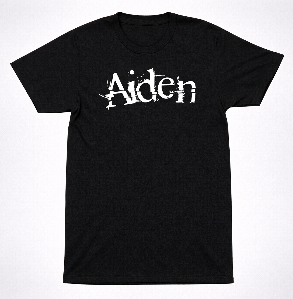 Aiden Distressed Logo Shirt Emo Post-Hardcore Music Scratchy Band Gothic t-shirt