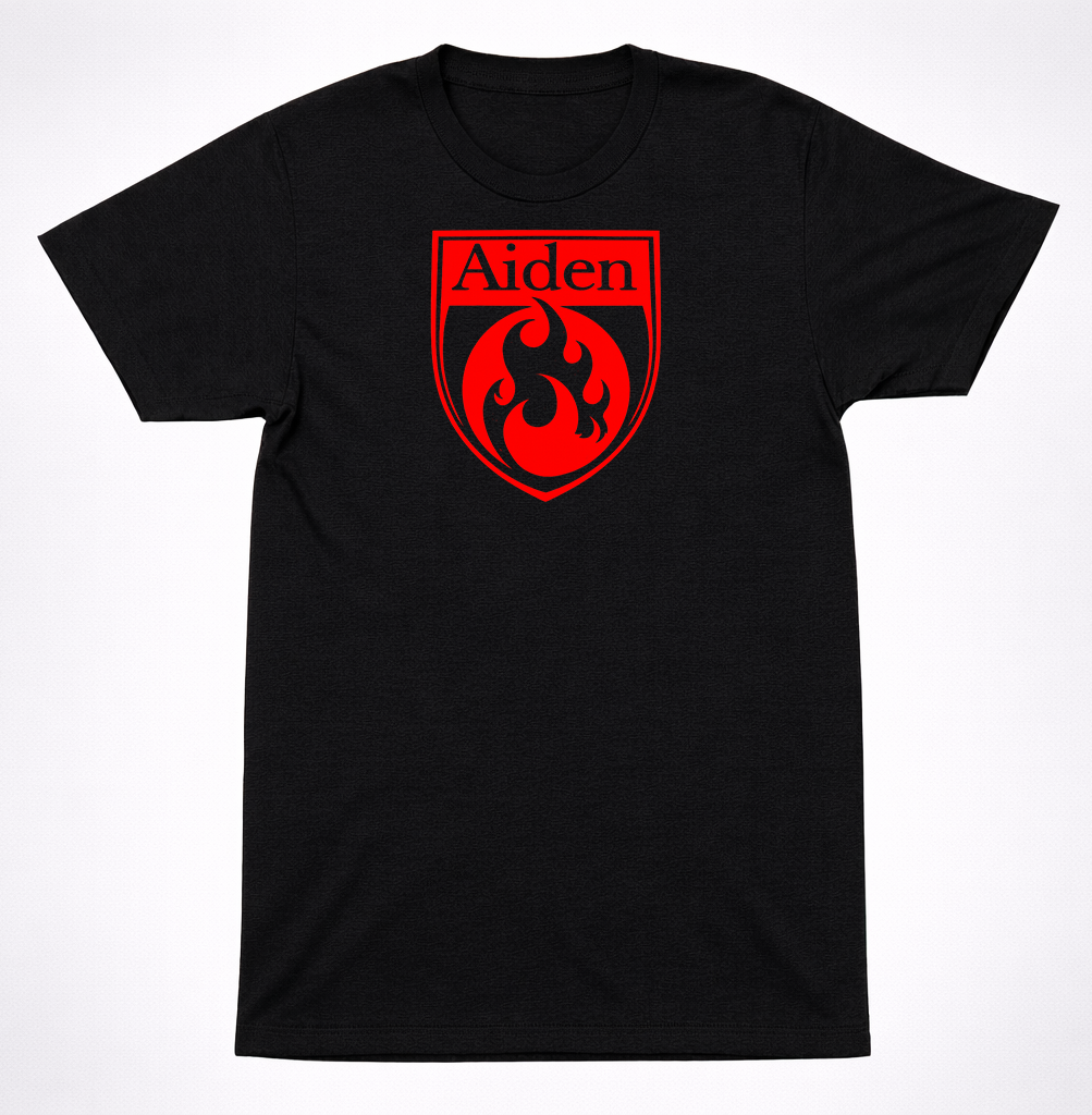 Aiden Shield Logo Shirt Emo Post-Hardcore Music Fire Band Gothic t-shirt