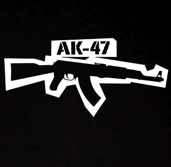 AK-47 STAMP gun army automatic weapon ak 47 BW SHIRT