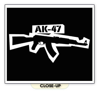 AK-47 STAMP gun army automatic weapon ak 47 BW SHIRT