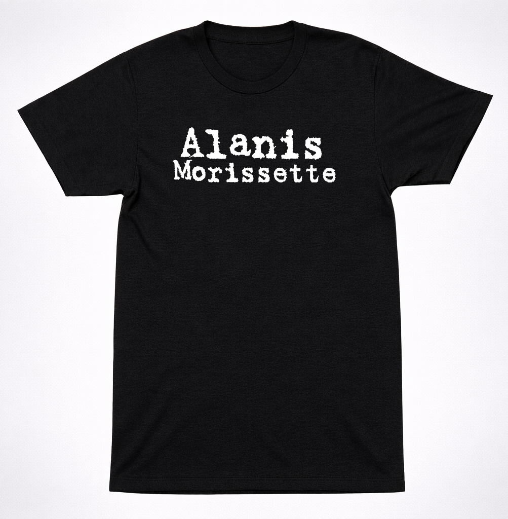 Alanis Morissette Text Shirt Alternative Rock 90s Icon Black Shirt 1990's