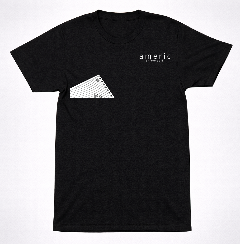 American Football House Left T-Shirt – Minimal Emo Rock Tee Black