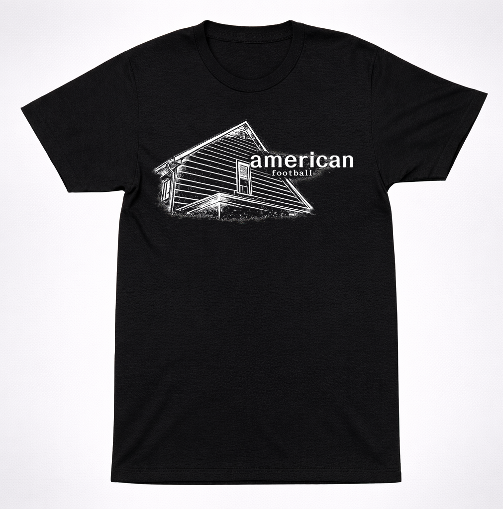 American Football House Sketch T-Shirt – Minimal Emo Rock Tee Black