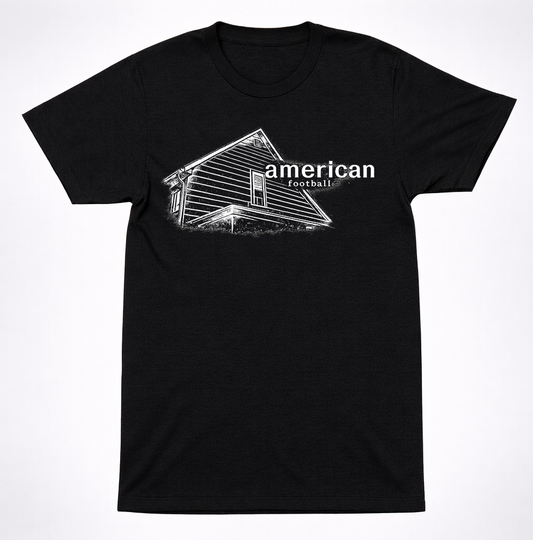 American Football House Sketch T-Shirt – Minimal Emo Rock Tee Black