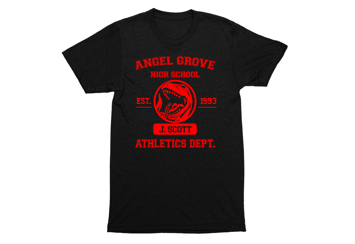 Angel Grove High School Jason Lee Scott Red Ranger Tyrannosaurus Athletics Unisex T-Shirt