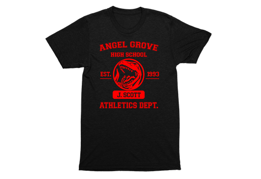 Angel Grove High School Jason Lee Scott Red Ranger Tyrannosaurus Athletics Unisex T-Shirt