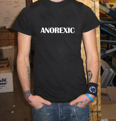 ANOREXIC eating disorder food rehab skinny fat BW SHIRT