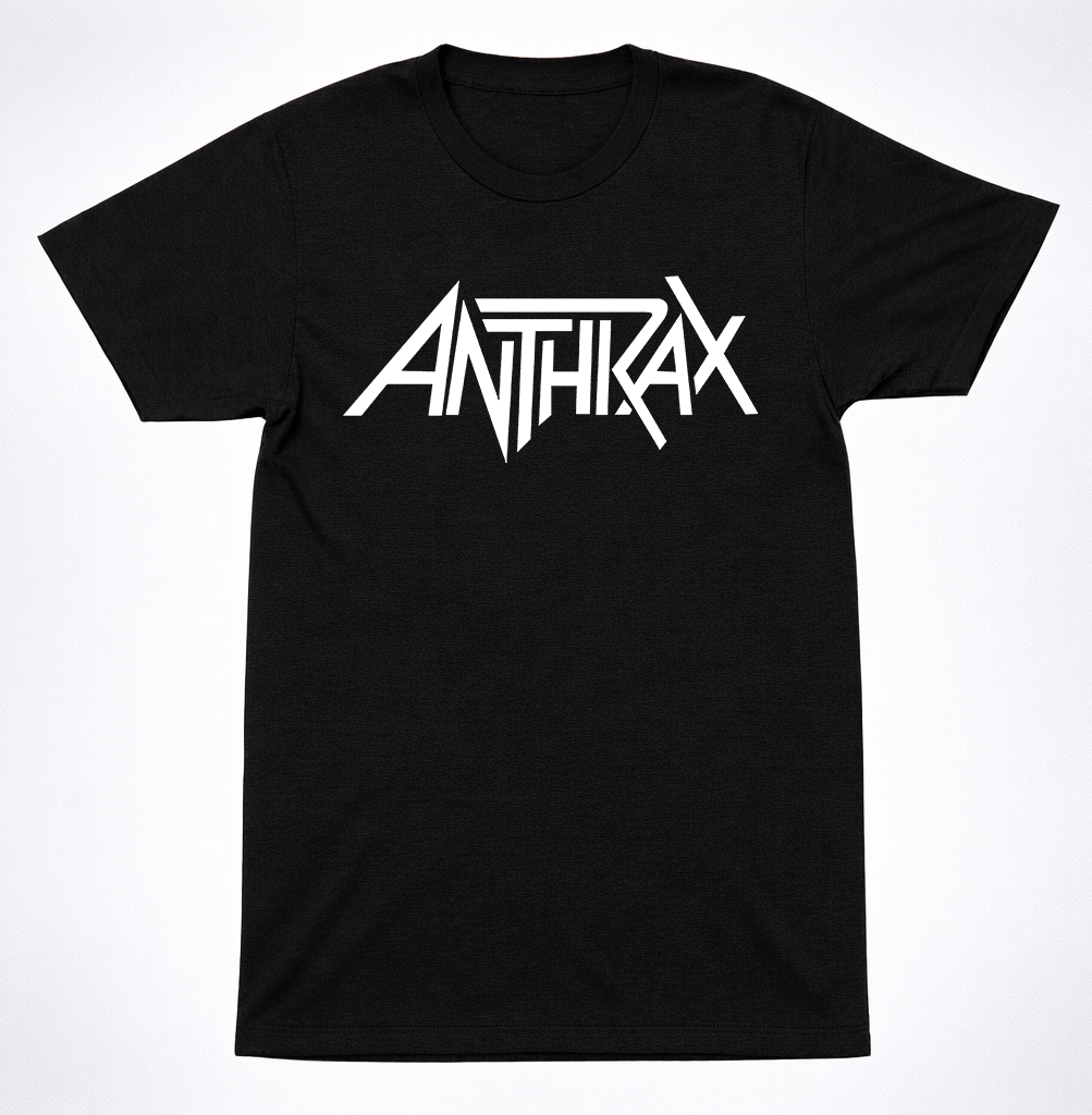 Anthrax Angular Logo Shirt Thrash Heavy Metal Band Graphic Black Tee