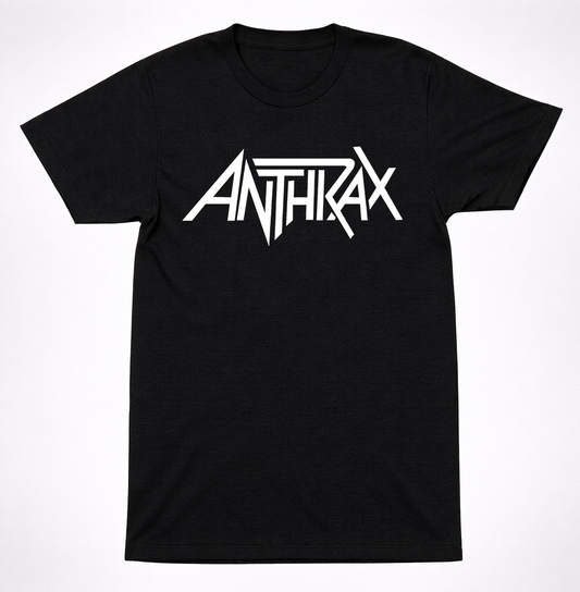 Anthrax Angular Logo Shirt Thrash Heavy Metal Band Graphic Black Tee