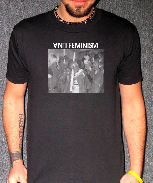 ANTI FEMINISM MASKS jrock japanese kei band BW SHIRT