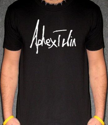 APHEX TWIN SIGNATURE band music keyboards dj BW SHIRT