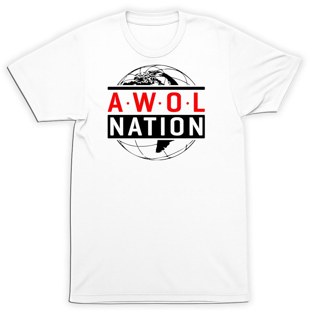 AWOLNATION World Logo Shirt Alternative Rock Band Graphic White T-Shirt