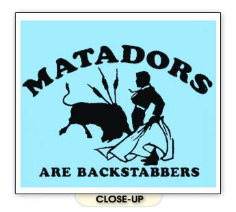 MATADORS ARE BACKSTABBERS spain bull funny emo LB SHIRT