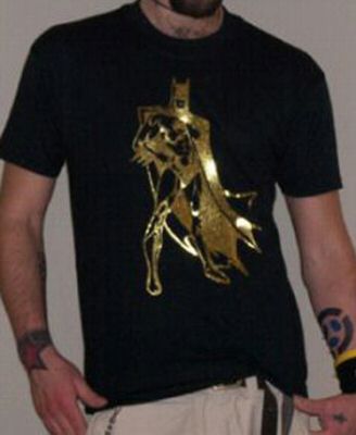 BATMAN FULL BODY GOLD FOIL comic hero vintage SHIRT