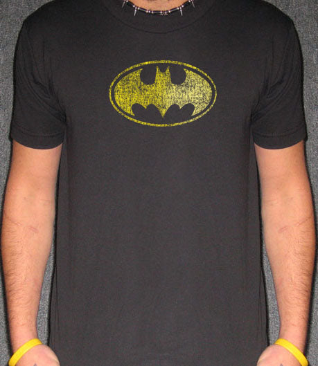 BATMAN SYMBOL GOLD FOIL super hero vintage retro SHIRT