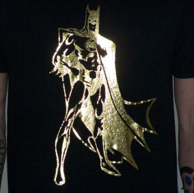 BATMAN FULL BODY GOLD FOIL comic hero vintage SHIRT